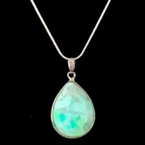 NEW 18” necklace with genuine gem stone pendant